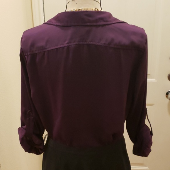 Silky button down blouse - Picture 3 of 3